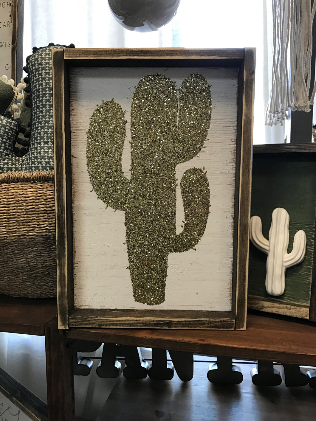 Cactus Wood Sign