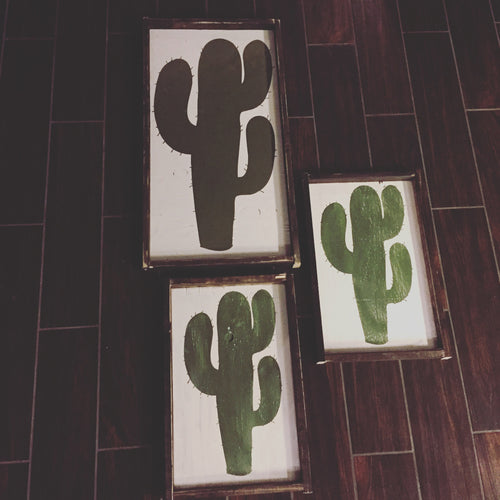 Cactus Wood Sign