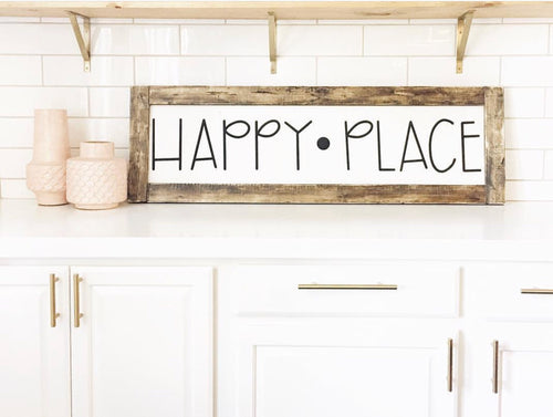 Happy Place- Wood Sign