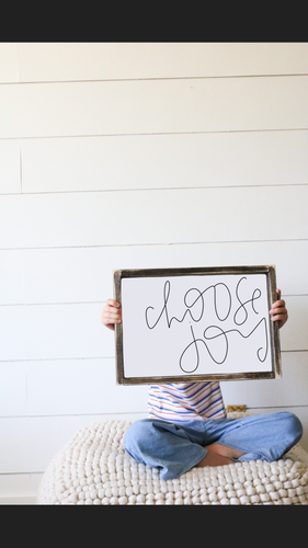 Choose Joy (Cursive) - Wood Sign