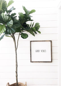 Good Vibes Wood Sign (block letters)