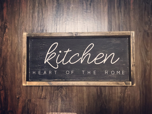 Kitchen Heart Of The Home Wood Sign