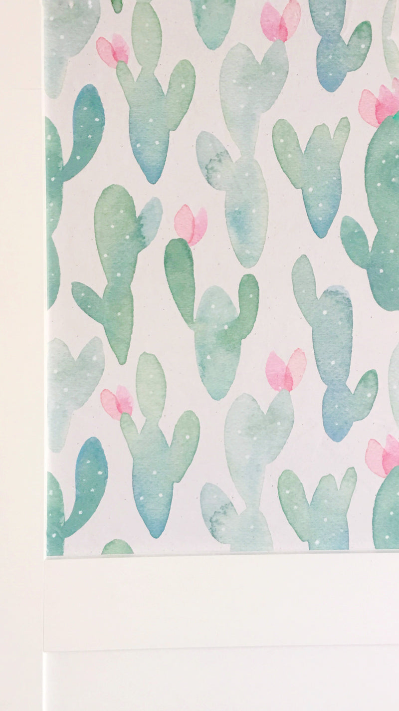 Painted Desert Drawer Liner- Cactus/Pink Flowers Cream Background – JaxnBlvd