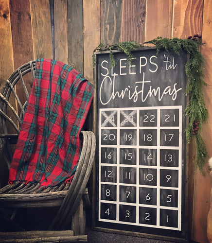 Sleeps til Christmas Wood Sign